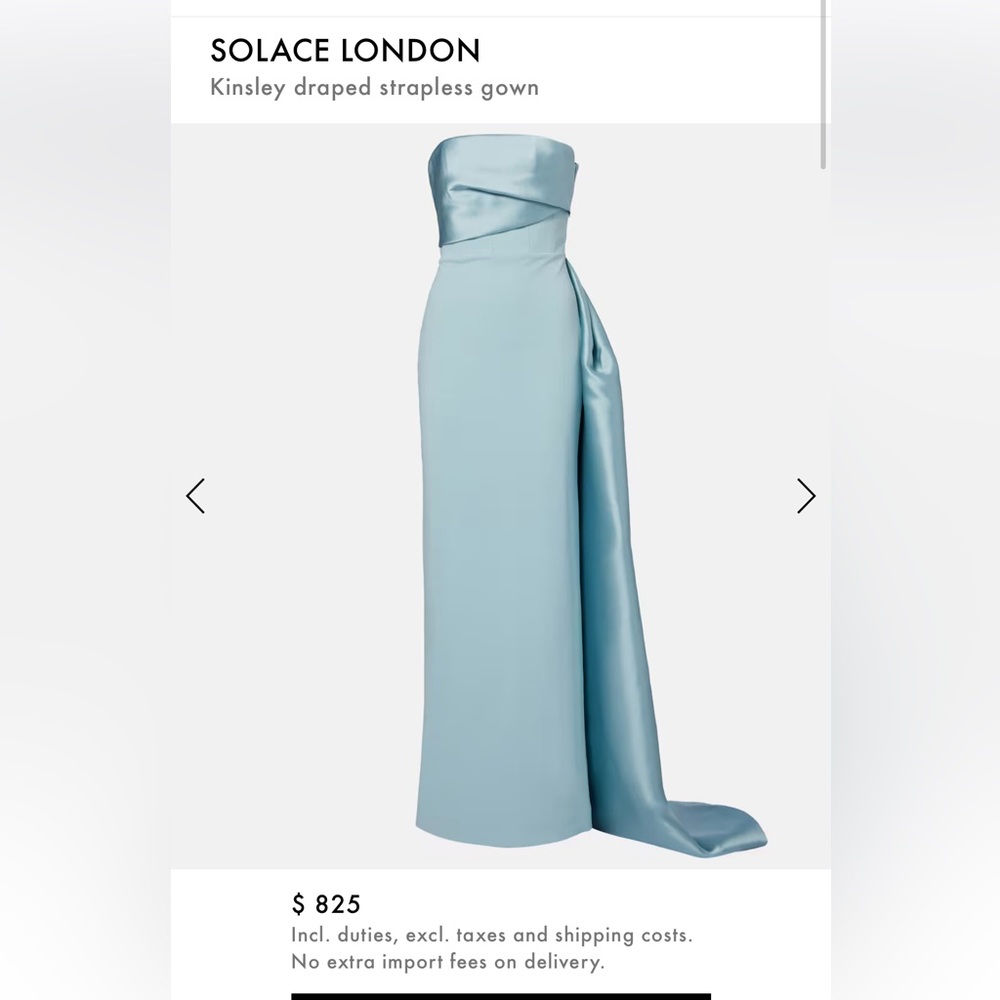Solace London Kinsley Drapped strapless gown